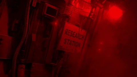 Red Alert At Research Facility Interior Shot Stock Footage 263667359