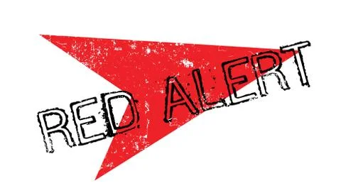 Red Alert rubber stamp Illustrazione stock