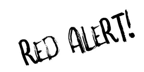 Red Alert rubber stamp Illustrazione stock