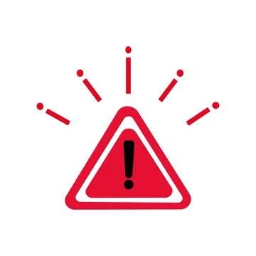Red alert sign Caution and danger Red exclamation mark vector Stock Illustration