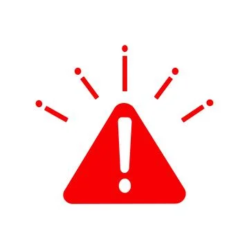 Red alert sign  Caution danger Red exclamation mark Stock Illustration