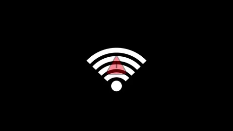 Red Alert Signal On Wireless Network Icon Stock Footage 331756177