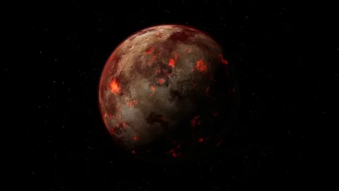 Red alien planet 360 degrees rotate Stock Footage 113565219