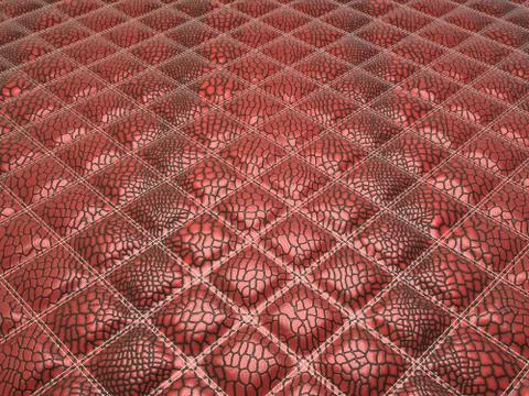 Red alligator skin with stitched rectangles イラスト素材