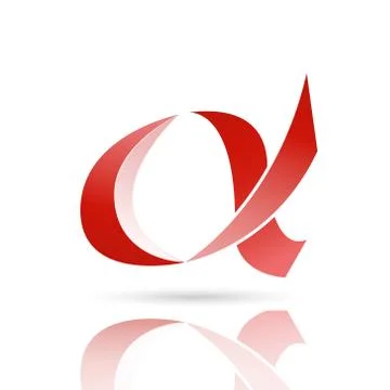 Red alpha letter Stock Illustration