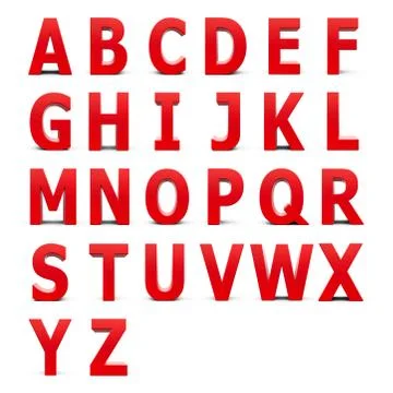 Red Alphabet set Stock Illustration