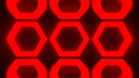 Red Alternating Flashing Strobes Hexagons Background VJ Loop l 4K Stock Footage 305550349
