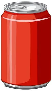 Red Aluminum Soda Can Vector Illustration on White Background Stock Illustration