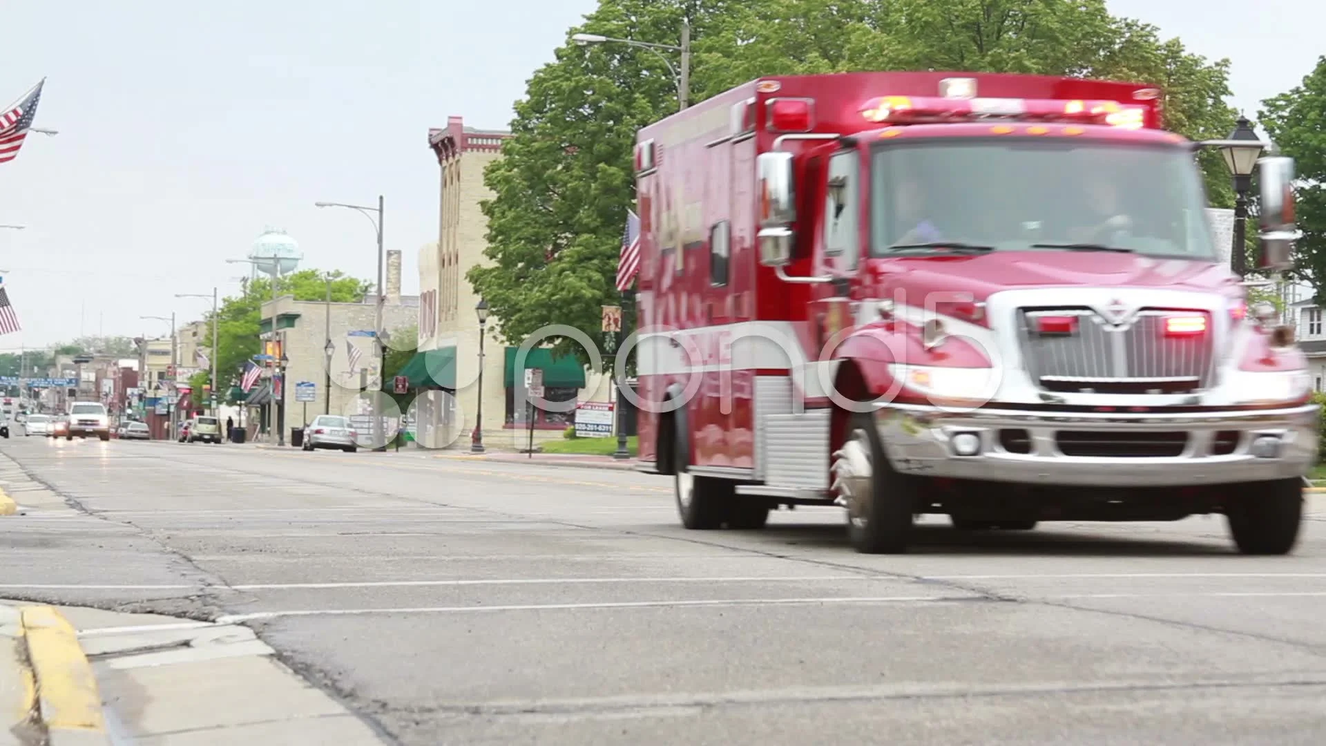 Red Ambulance Responding Stock Video Pond5
