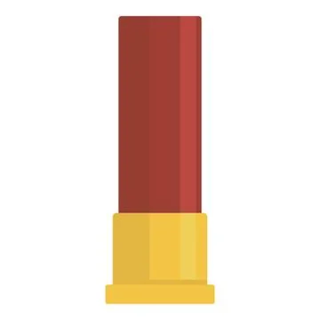 Red ammo cartridge icon, flat style Stock Illustration