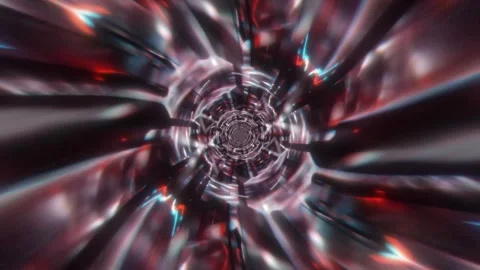 Red Analog Glitch Tunnel Stock Footage 329994968