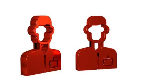Red Analyst engineer icon isolated on transparent background. Stock Illustration