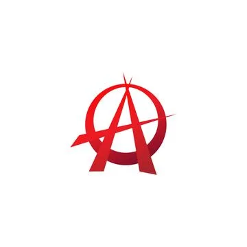 Red Anarchy Symbol Illustration, Sharp Shape Element, EPS 10 Vector file Stock Illustration