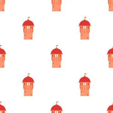 Red ancient dome of the castle pattern seamless vector 스톡 일러스트