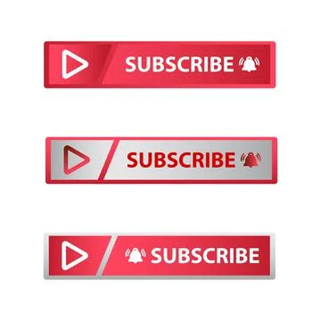 Red and ash Subscribe Button in Flat Style rectangle Vector Illustration, sty Stock Illustration
