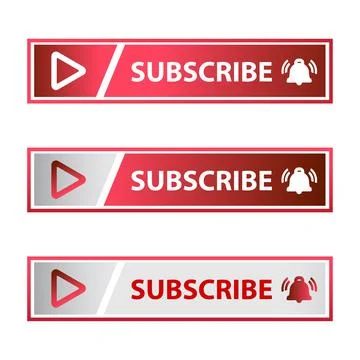 Red and ash Subscribe Button in Flat Style rectangle Vector Illustration, Sim Stock Illustration