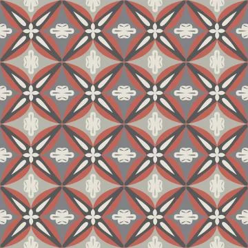 Red and beige royal pattern. The Seamless vector background Stock Illustration