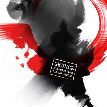 Red and black abstract background with ink splats Stock Illustration
