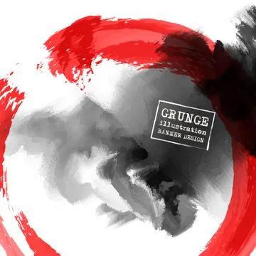 Red and black abstract background with ink splats Stock Illustration