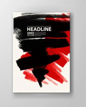 Red and black abstract background with ink splats Stock Illustration