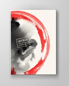 Red and black abstract background with ink splats Stock Illustration