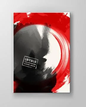 Red and black abstract background with ink splats Stock Illustration