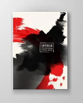Red and black abstract background with ink splats Stock Illustration