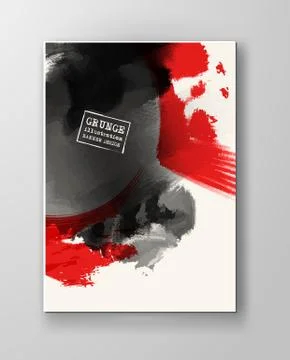 Red and black abstract background with ink splats Stock Illustration