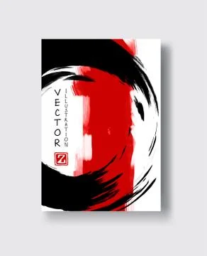 Red and black abstract background with ink splats Stock Illustration