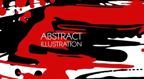 Red and black abstract background with ink splats. Stock Illustration