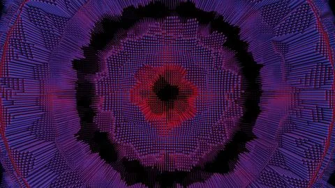 Red and Black Abstract Grid with Dynamic Wave Pattern and Gradient Lighting イラスト素材