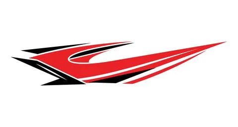 Red and black aggressive racing car decal Stock Illustration