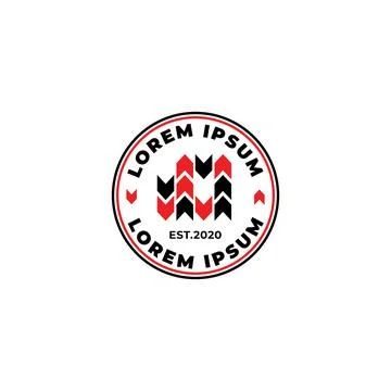 Red and black arrows stamp logo concept. Vector illustration Stock Illustration