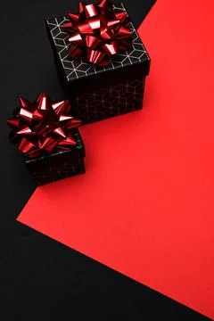 Red and black background with a box with a geometric pattern, Stock Photos