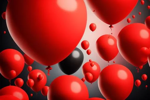 Red and black balloon background Stock Illustration