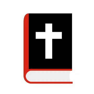Red and black Bible icon. Christian and Jewish religious text. 库存插图