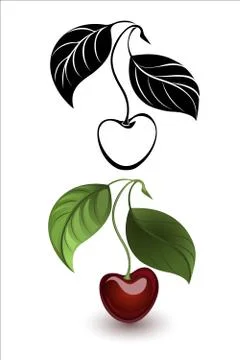 Red and Black Cherry Illustrazione stock