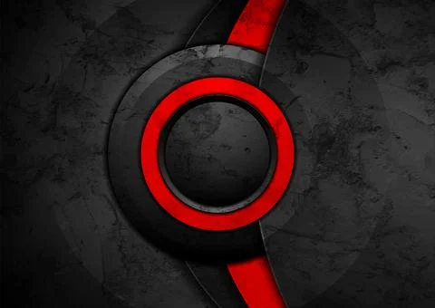 Red and black circles abstract corporate retro geometric background Illustrazione stock
