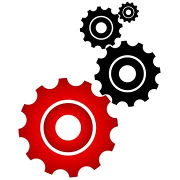 Red and black cogs Stock Illustration