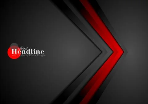 Red and black contrast tech arrows background Stock Illustration