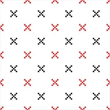 Red and black cross vector seamless pattern tiling. geometric ukrainian ornament Illustrazione stock