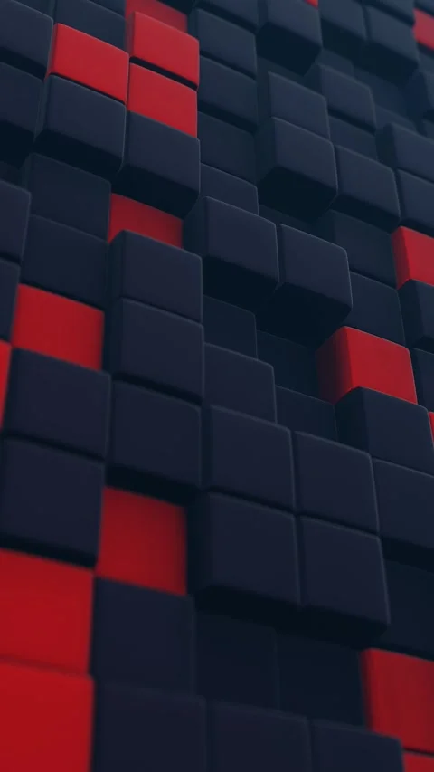 A red and black cube pattern Video stock 309923023