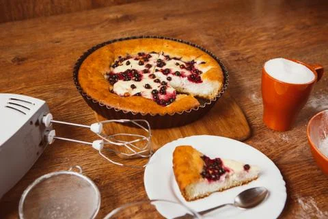 Red and black currant cake Stock Photos