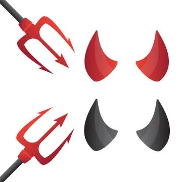 Red and black devil horns. Carnival concept devil horns Stock Illustration
