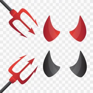 Red and black devil horns. Carnival concept devil horns イラスト素材