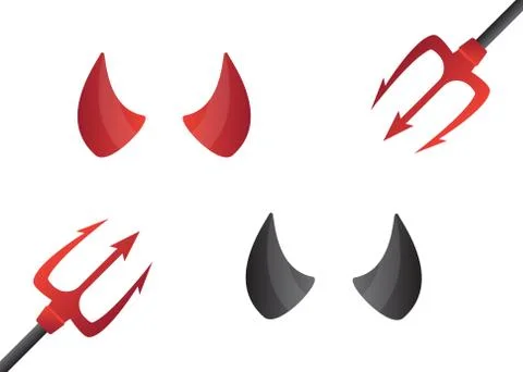 Red and black devil horns. Carnival concept devil horns Illustrazione stock