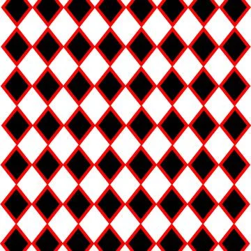 Red and black diamond pattern on white background イラスト素材