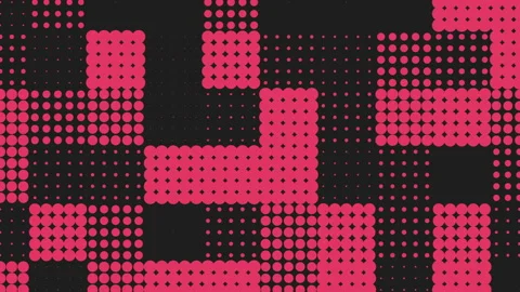 Red and black dots form checkered grid pattern Stock Footage 311750802