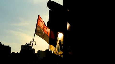 Red-and-black flag Stock Footage 38822763