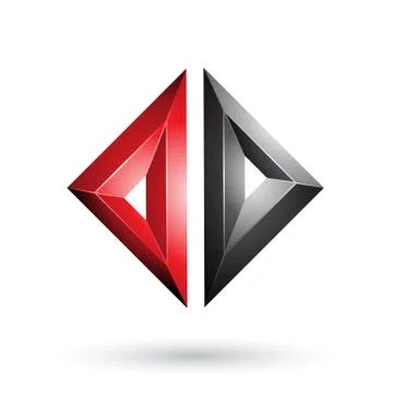 Red and Black Frame Like Embossed Diamond Shape Vector Illustration Stockillustratie